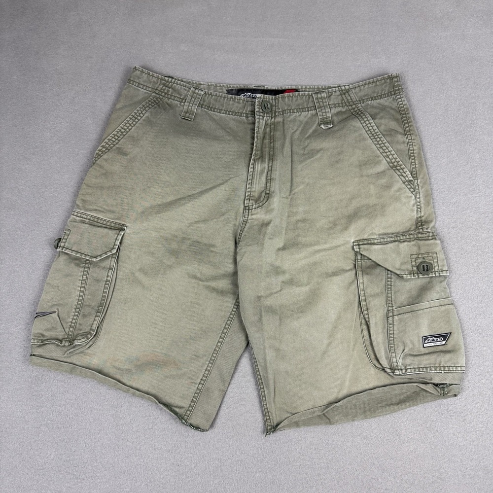 Alpinestars Cargo Shorts Mens 36 Green Utility Workwear Moto Skate 10 Inch